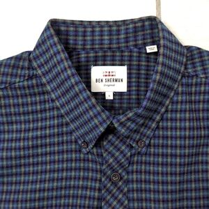 Ben Sherman Plaid Poplin Button Down Shirt